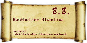 Buchholzer Blandina névjegykártya